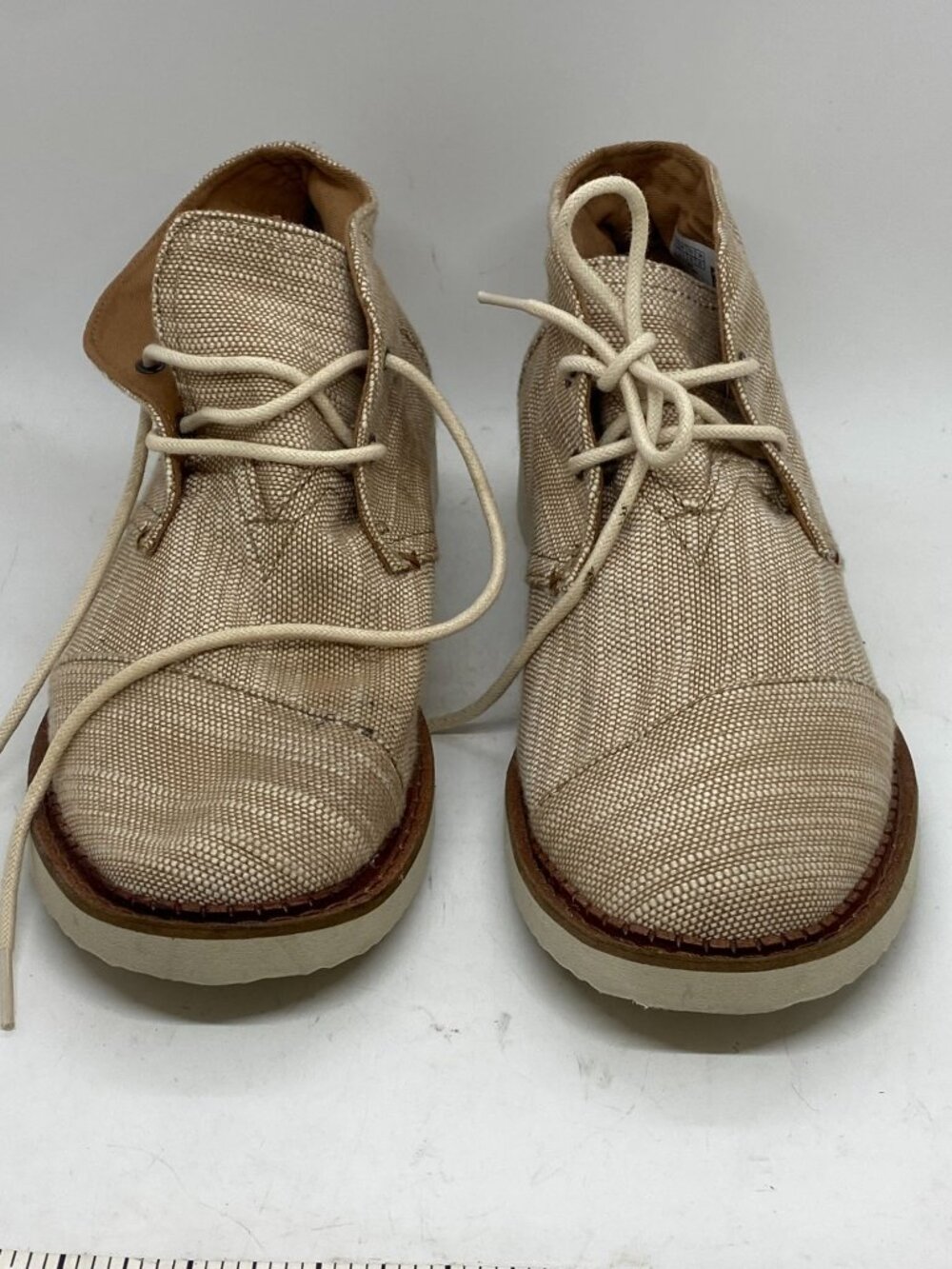 Toms Mens Chukka Size 7 Herringbone Canvas Ankle Boots Lace
